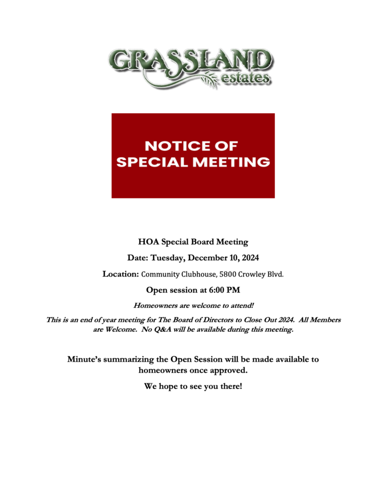 Notice of Special Meeting